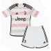 Günstige Juventus Babykleidung Auswärts Fussballtrikot Kinder 2023-24 Kurzarm (+ kurze hosen)